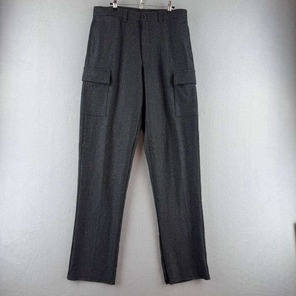 Vintage Eddie Bauer Pants Mens 34 (Fits 33x37 Raw Hem) Wool Rayon Cargo